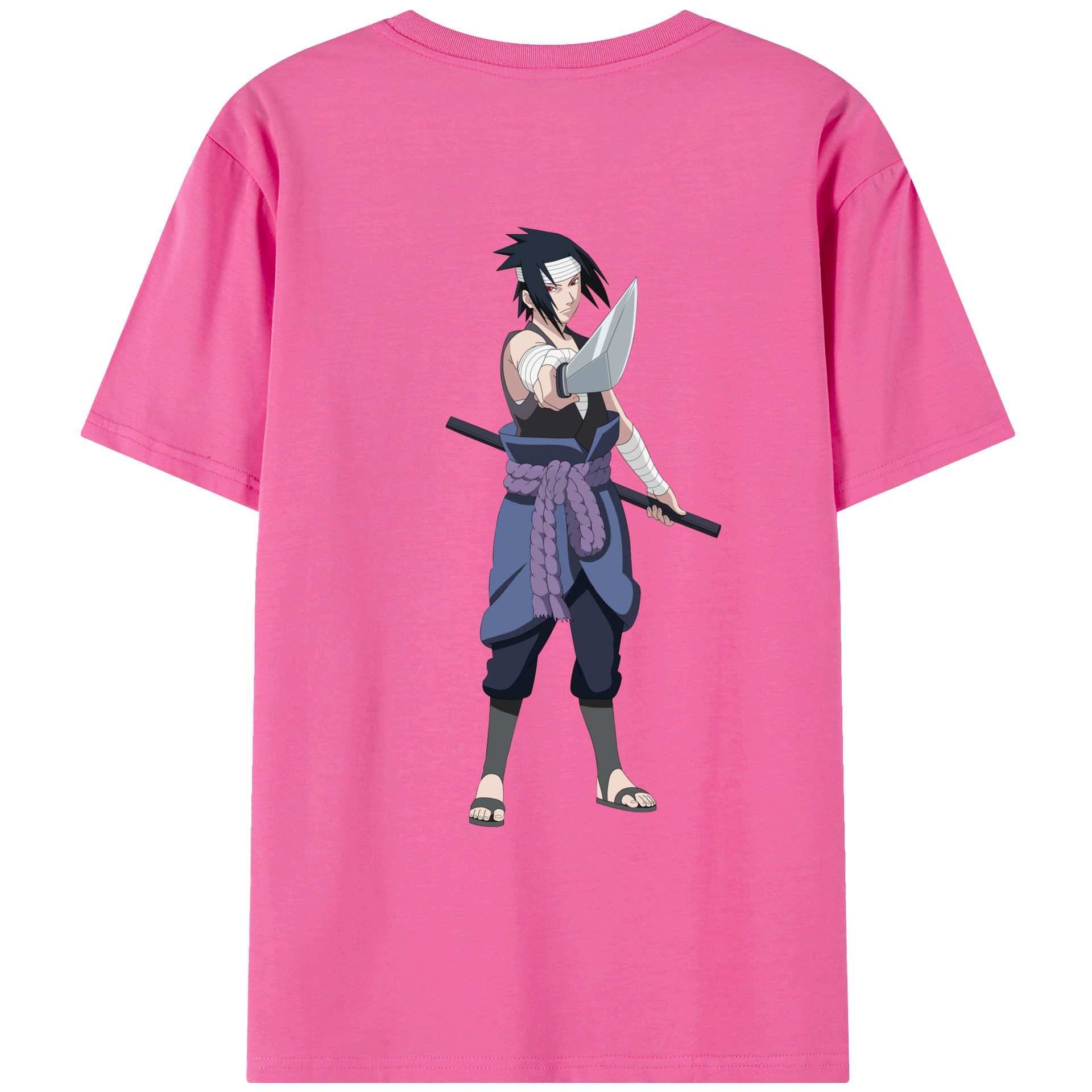 （画像用） NARUTO -ナルト- うちは サスケ Uchiha Sasuke レディース半袖Tシャツ(バックプリント)